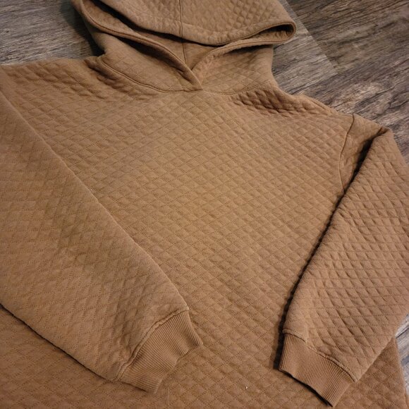 Womens Ecothreads size Small Quilted Burnt Orange Cozy Sweater - GUC - Picture 2 of 5